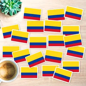 Stickers Pack 20 Pcs Colombian Car Guitar Aesthetic Flag Skateboard Water Bumper Bottle Bike Luggage Laptop Vinyl Waterproof Colorful