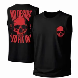 Men's Cotton Sleeveless Tank Top -No Desire To Fit In Skull Printed Style. This Is A Casual Item Suitable For Both Men And Women, Especially Perfect For Spring And Summer; The Cool Print And Classic Crew Neck Cut
