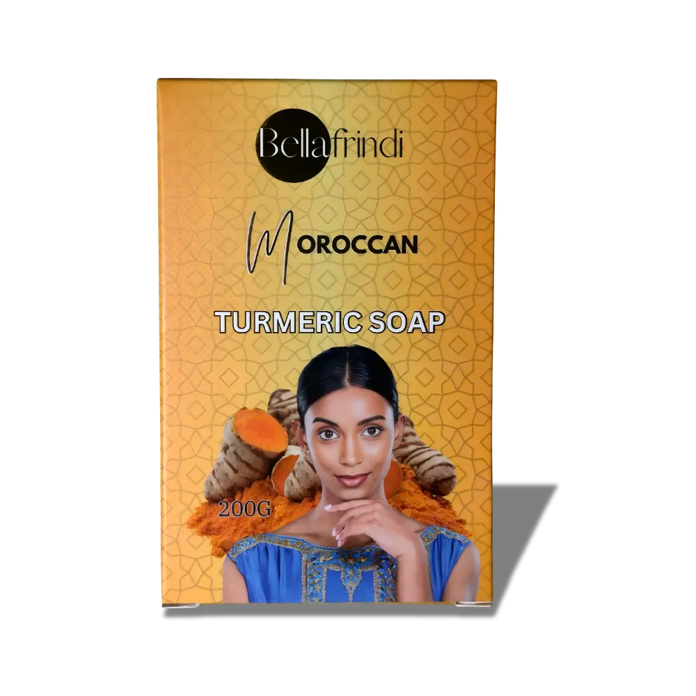 Bellafrindi Moroccan Turmeric Soap 200g - Brightening Body Care, Dark Spot Remover, Daily Gentle Cleansing, Natural Turmeric Extract for All Skin Types