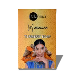 Bellafrindi Moroccan Turmeric Soap 200g - Brightening Body Care, Dark Spot Remover, Daily Gentle Cleansing, Natural Turmeric Extract for All Skin Types
