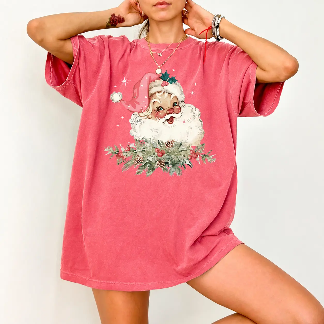 Comfort Colors Vintage Santa Shirt, Retro Santa Claus T-Shirt, Cute Santa Claus Xmas Tee, Christmas Shirt
