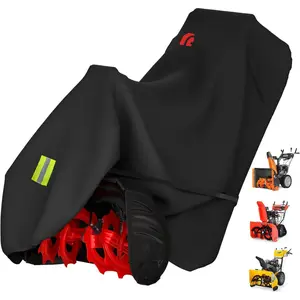 Snow Blower Cover, Heavy 900D Oxford Fabric  Outdoor Snowblower Covers, Universal Size Fits Single and Two Stage Snow Blowers, Water, Wind, UV, W/Adjustable Buckle and Vents - Black