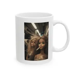 [MADE IN US] Funny Messy Doll Chaos Coffee Mug, Burnt Out Barbie Meme Mug, Chaotic Doll Humor Cup, Unhinged Meme Coffee Mug, Dark Meme Aesthetic Novelty Gift