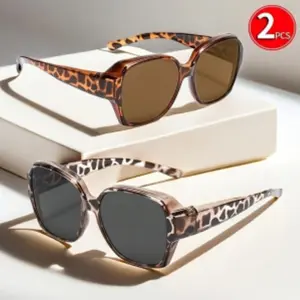 Sunglasses, Square Frame Unisex Glasses, High Definition Polarized Lenses with UV Protection for Driving and Daily Sun Protection
