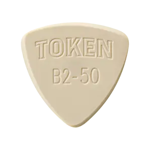 TOKEN B2-50 Guitar Pick - Small Triangle Cut from Tan Material for Stiffness Wear Resistance & Low Friction - 1.27 mm Thickness for Warm Balanced Tone