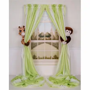 Curtain Critters  Plush Safari Giraffe and Chocolate Monkey Curtain Tieback Collector Set