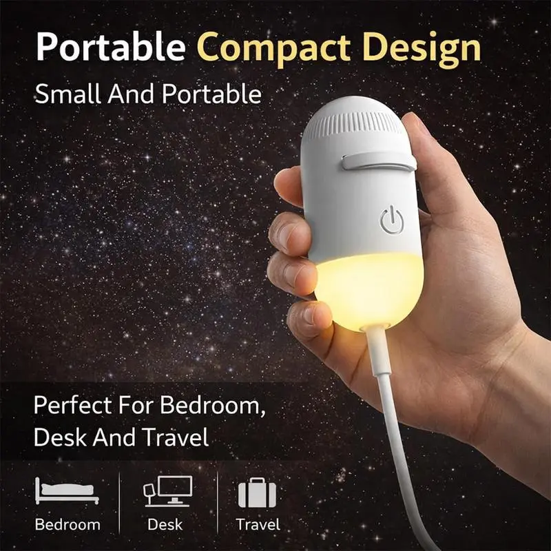 Galaxy Star Projector Night Light, 2-in-1 LED Starry Sky Projector with 3 Projection Films, 360° Adjustable Brightness, Eye-Caring Bedroom Lamp for Kids & Adults