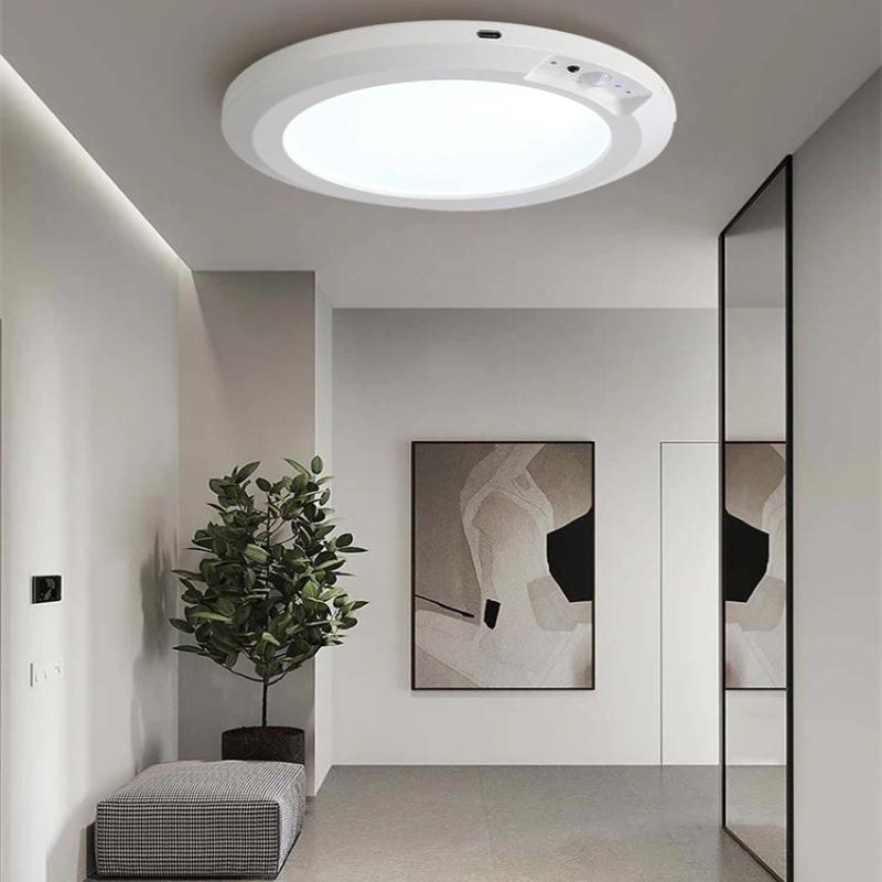 2-Pack Ceiling Light Rechargeable Motion Sensor Remote Wireless Battery Powered Pantry Garage Easy to Install Suitable for Various Scenarios Patio / Battery Operated Magnetic Light for Closet Shower Shed Hallway Porch Stairs(3 Color Temperatures)