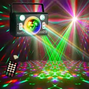 Disco lights, Party lights Strobe lights Sound activated LED Full Star Projector DJ Lights 3 in 1 multiple modes with remote control Party Home Show Bar Club Birthday DJ Bar Karaoke Christmas Holiday decoration Merry atmosphere lights