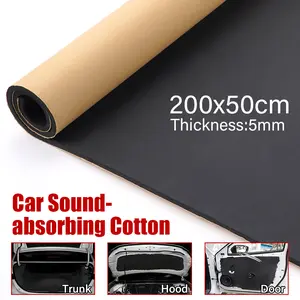 200CMx50CM Thickness 5mm Car Sound Deadener Mat Hood Engine Sound Deadening Engine Door Hood Roof Thermal Shield Proofing Accessory