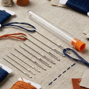Slip-Resistant Knitting Needles Set with Safety Blunt Tips for Beginners, Complete Kit Includes Multiple Sizes, Portable Case, Yarn, and Crochet Tools.