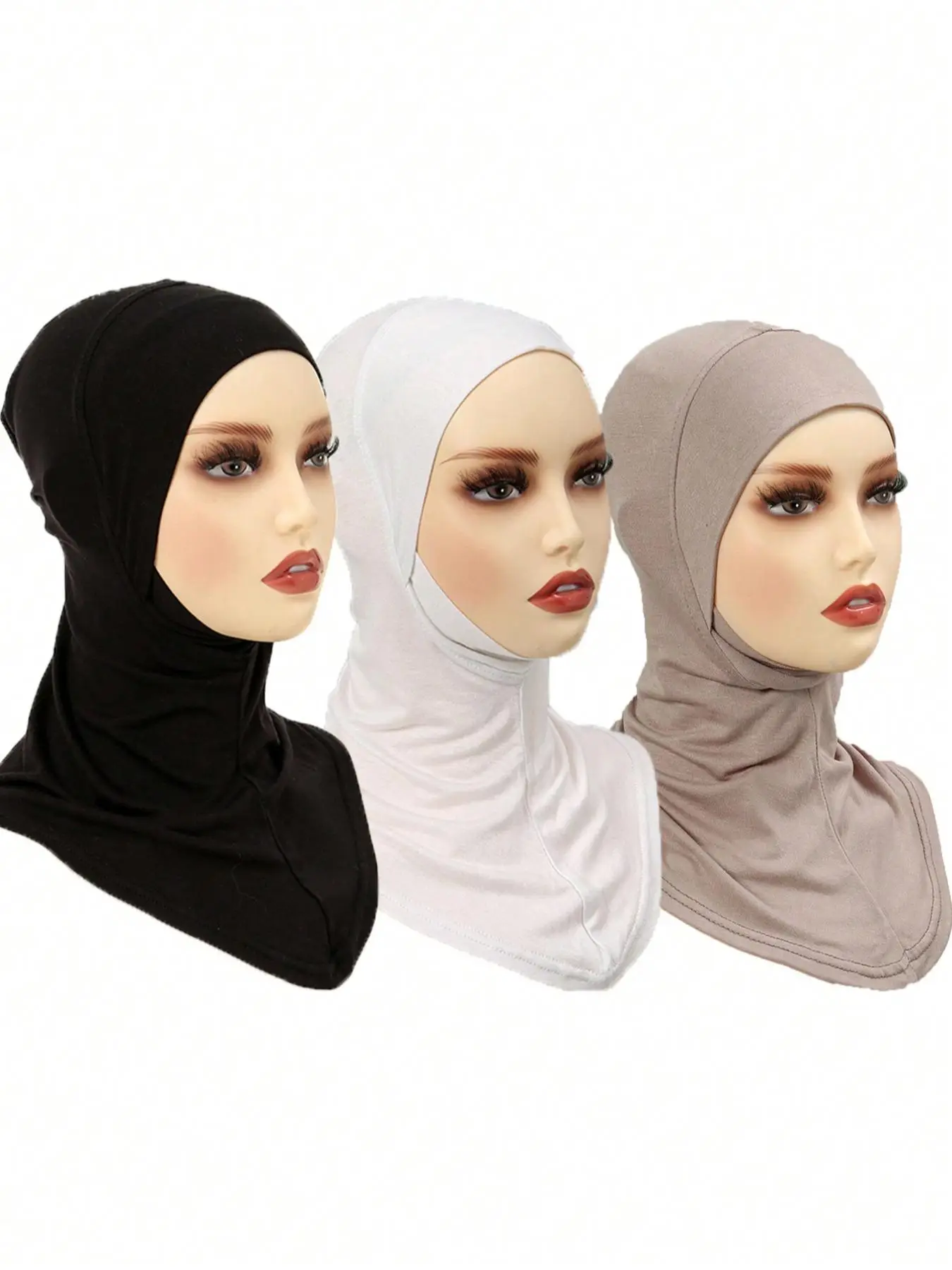 Women's Solid Color Instant Hijab, Casual Soft Modesty Comfortable Breathable Muslim Hijab for Muslim Daily Wear, Fashion Accessories for Muslim Women