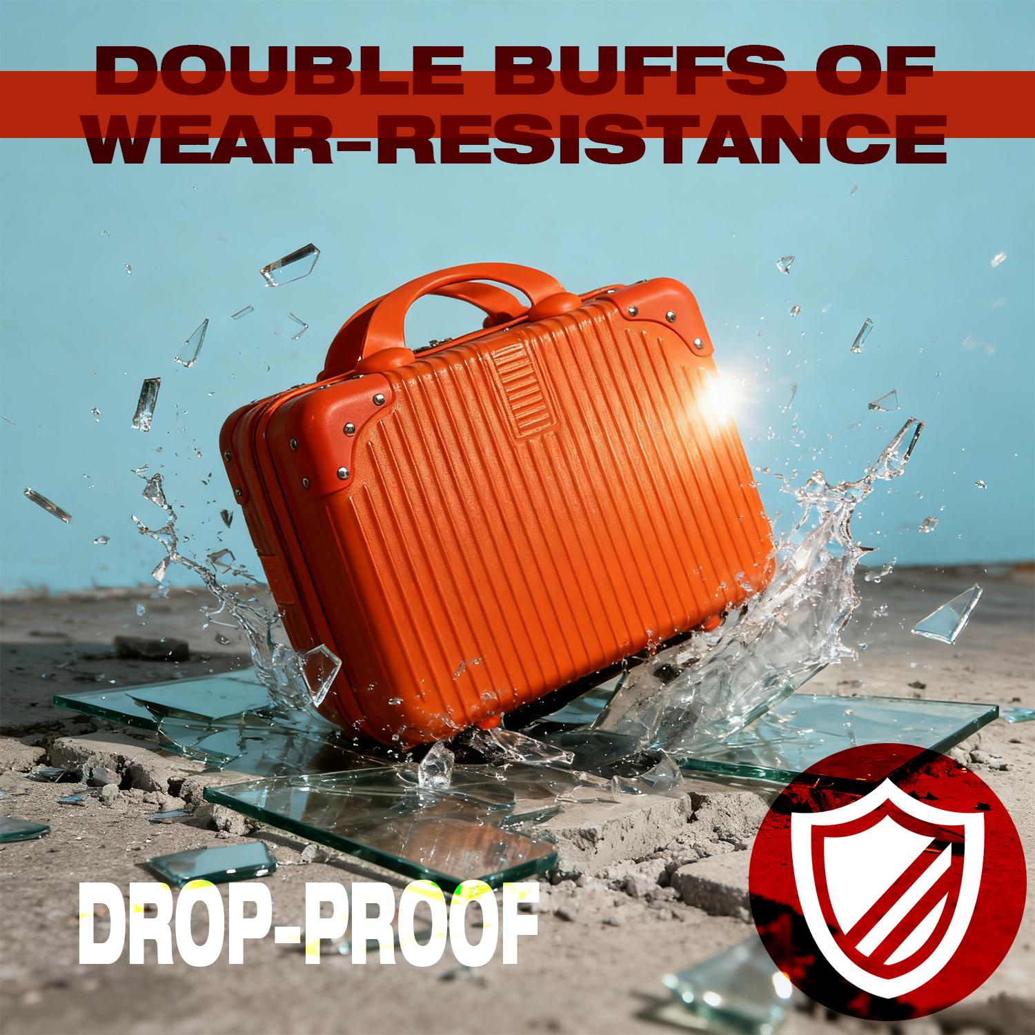 Portable Hard Shell Makeup Travel Case – Mini Carry-On Cosmetic Organizer with Elastic Straps, Durable ABS Vanity Bag