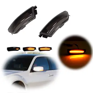 2pcs For 2011 2012  2013 2014 2015 2016 2017 2018 2019 2020 2021 2022 2023 Chrysler 300 Smoked Amber LED Side Mirror Sequential Signal lamps Lights,Replace OEM 68170149AA; 68170148AA