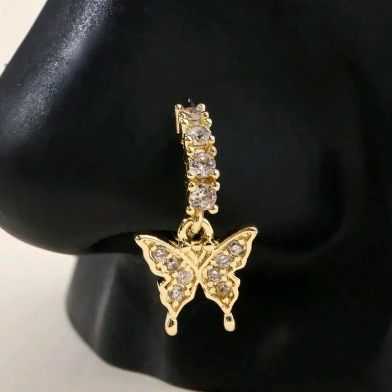 Elegant Butterfly Nose Ring for Women, Stylish Accessory for All Occasions, Casual Wear for Daily Use, Nose Piercing, Body Jewellery