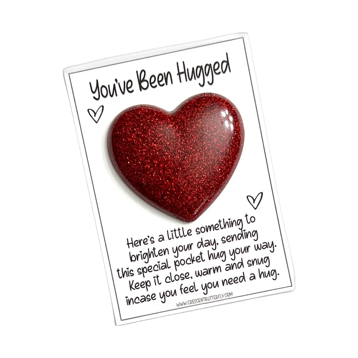 Pocket Hug - Red Glitter Heart