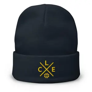 Cleveland Basketball Retro CLE Cross Winter Beanie Cap Hat