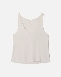 Hanes Slim V Neck Tank - Vintage White