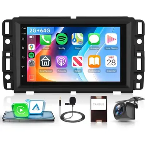 Rimoody 2G+64G Android Car Stereo Carplay Screen for Car, 7-Inch Touchscreen Radio for Chevy Silverado GMC Sierra Yukon 2007-2013, Wireless CarPlay, Android Auto, GPS Navigation, WiFi, SWC, Bluetooth, Backup Camera