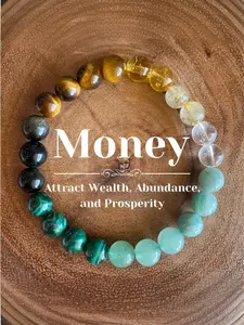 Natural green aventurine, citrine, malachite, and tiger's eye bracelet. May wealth gather around you.