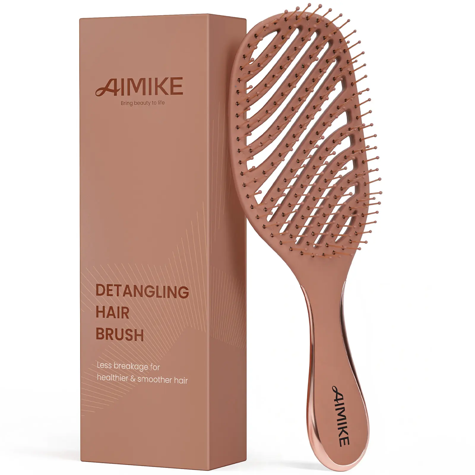 AIMIKE Detangling Hair Brush & Comb, Wet-Dry Vented Tool with Soft Bristles, Pain-Free Solution for Stubborn Tangles, Extra Gentle on Fine Fragile Strands for Women & Kids, Detangling Comb, Velvet, Sensitive Skin