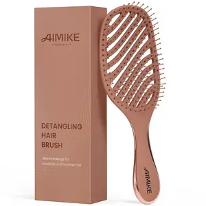 AIMIKE Detangler Brush, Wet Dry Vented Hair Brush w/Soft Bristles, Pain-Free Detangling Hairbrush Loosens Stubborn Tangles, Extra Gentle on Fine and Fragile Hair, for Women & Kids