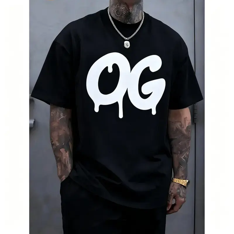Men's Plus Size Casual 100 Cotton Short Sleeve White T Shirt with Trendy Design