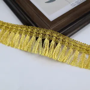 IDONGCAI Gold Fringe Trim Tassel Chainette Sewing Trim for Crafts Clothes Curtains Home Decor DIY Projects Premium Polyester Material Perfect for craft lover