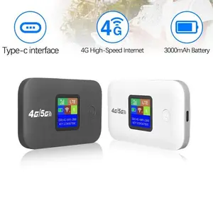 Portable LTE Mobile Hotspot Router  portable wireless hotspot  Travel WiFi Hotspot with SIM Slot 4G 5G Mobile 300Mbps LED Display Stable Connection Supports 10 Devices Outdoor RV