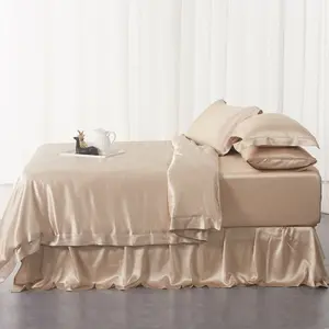 Moonberry Silk - 19MM Silk Fitted Sheet + 2 Pillowcases Set, Soft Beddings, Pure Silk, Sheets, Summer, Better Hair & Skin, Comfortable, Contemporary, Colors