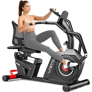 Recumbent Exercise Bike for Home, Stationary Bike with Arm Exerciser, 16-Level Magnetic Resistance, Bluetooth App, LCD Monitor, Heavy-Duty Frame, Low-Impact Cardio & Physical Therapy