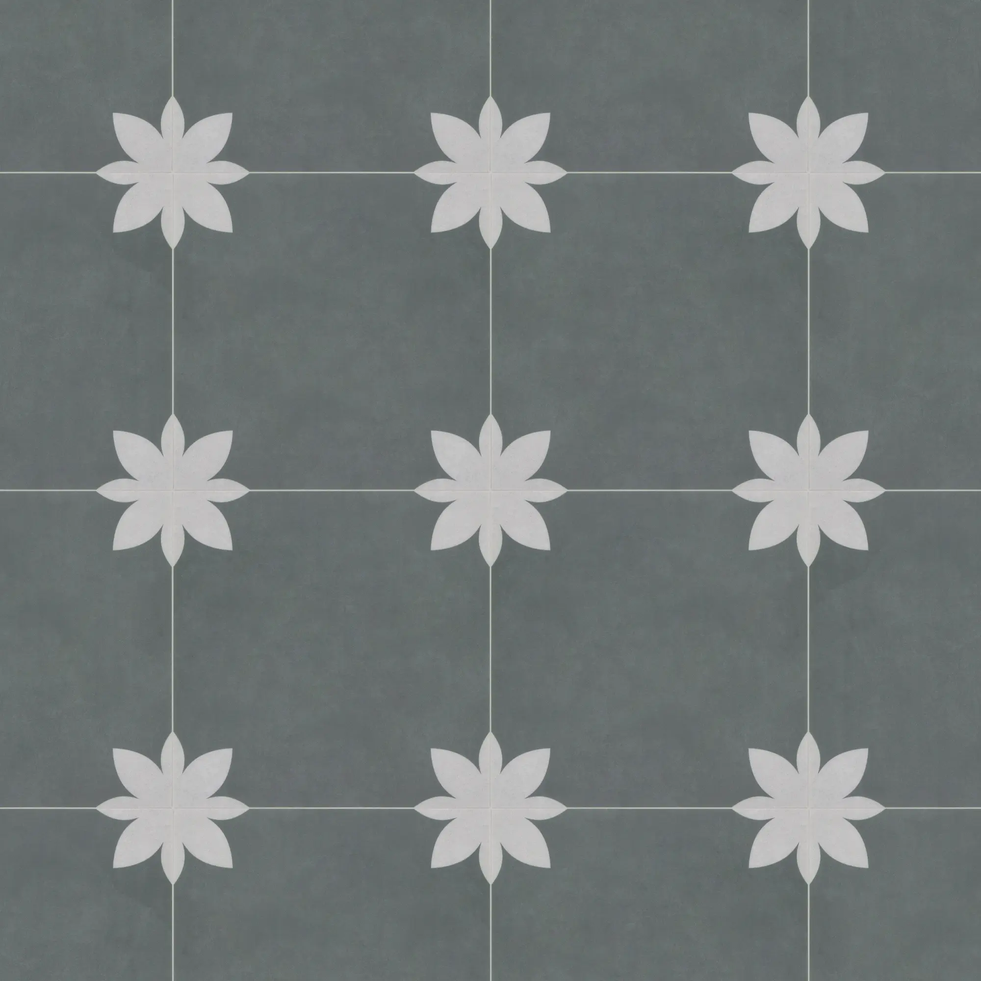 INNO STICKERS 16-Sheet Peel and Stick Floor and Wall Tile for Bathroom Kitchen SPC Vinyl Self Adhesive Flooring Tile 9x9In Gray Flower Encaustic Patterned Groutble Backsplash Tile, 9.12 Sq Ft.