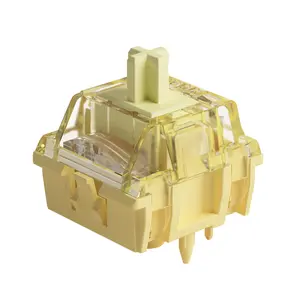 Akko V5 Creamy Yellow Keyboard Switch with LED Diffuser for Mechanical Gaming Keyboard, 5-Pin 50gf Linear Lubed Switches (90pcs)