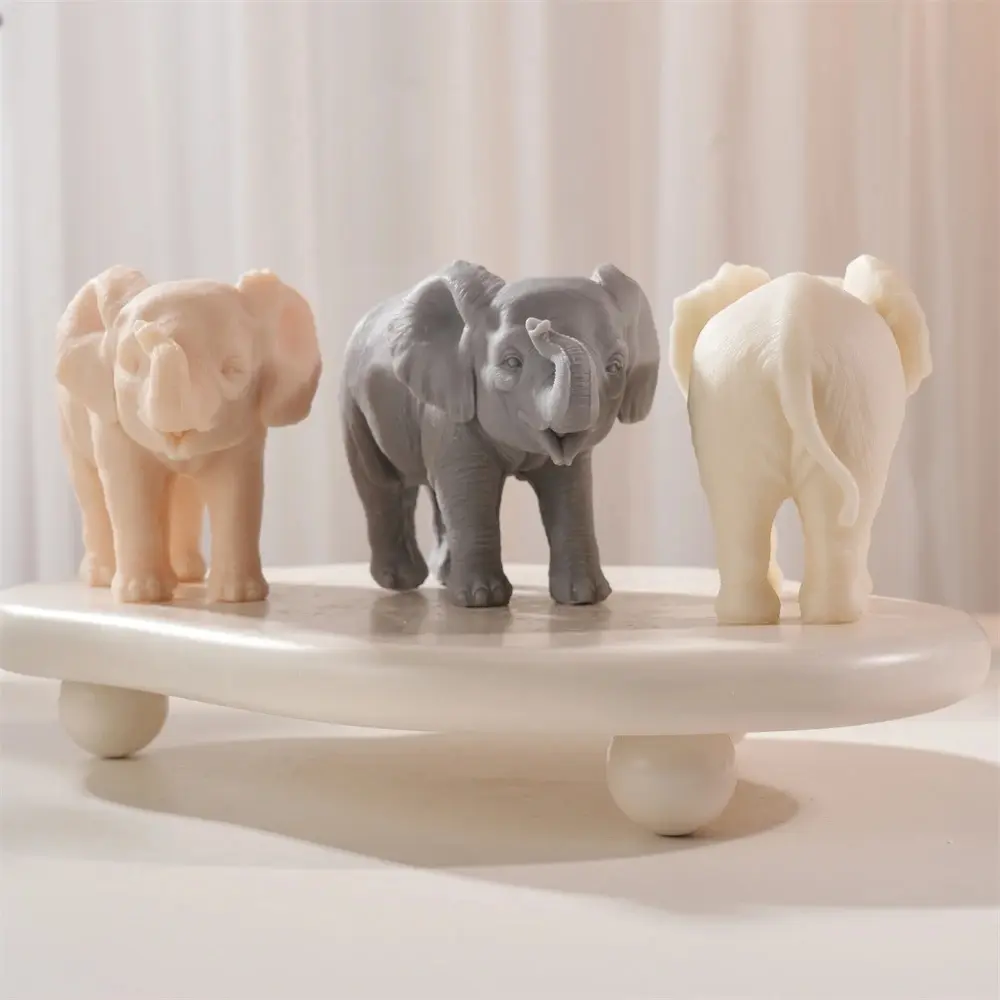 Walking Elephant Candle Mold Animal Elephant Soy Wax Silicone Mould Animal Lover Home Garden Home Tabletop Decor