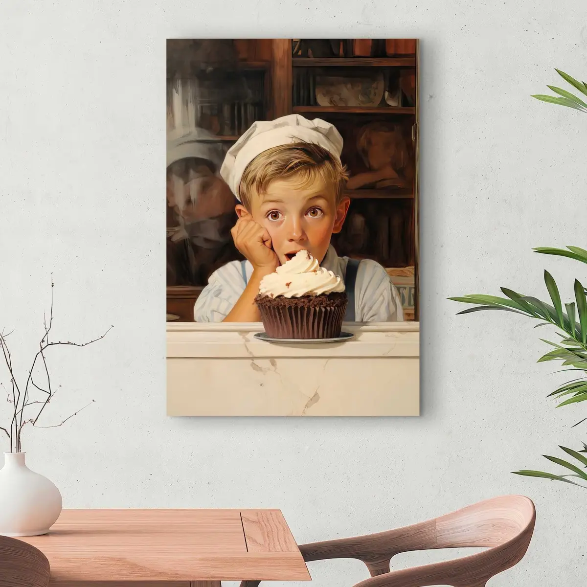 212 MAIN Contemporary Man Artistic Cupcake Photo Print - 24x36 in. Wall-Mounted Witty Decorative Print, Home Decor, Kitchen Wall Display Gift for Home Supplies, Photo Print Prints, Wall-Mounted Prints