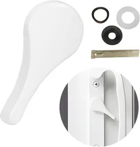 Metal Sliding Door Latch Lever, Replacement Parts for Jeld Wen Sliding Door Handle, /8 inch Pin, for Patio Door Parts Replacement, White