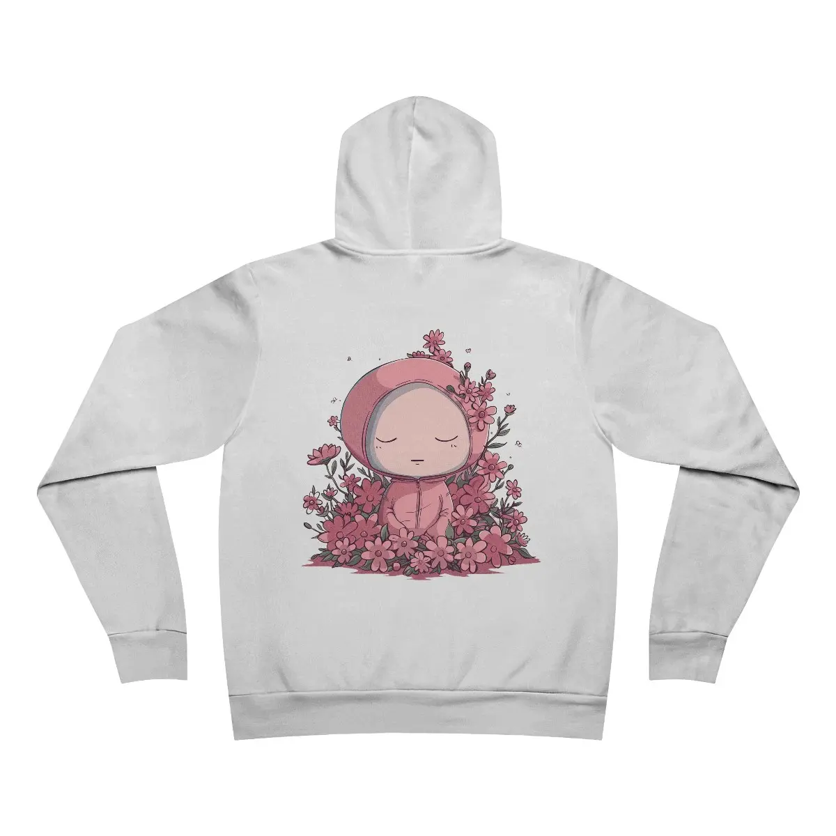 Tranquil Bloom Women's Hoodie - Airlume Cotton and Polyester Blend - Fabric cute hoodies
