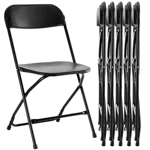 Commercial Folding Chairs 6-Pack, White Heavy Duty 330lb Capacity Stackable Chairs for Conference, Wedding, Office - Indoor Outdoor Portable Seating with Steel Frame