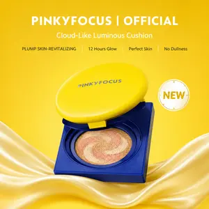 Viral Swirl Cushion Foundation Full Coverage Hydrating Air Cushion Makeup Lightweight Long Lasting Waterproof Sweatproof Natural Dewy Finish Covers Dark Circles Acne Marks Redness Blur Pores Smooth Skin Tone Brightening Concealer Effect Korean