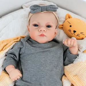 Lily 19 inch 48 cm Realistic Reborn Baby Doll Girl Soft Cloth Body and Vinyl L imbs Real Look Eyes Opened Baby Doll Painted Hair Lifelike Newborn Doll Toy for Ages 3+ christmas year birthday present collector gift