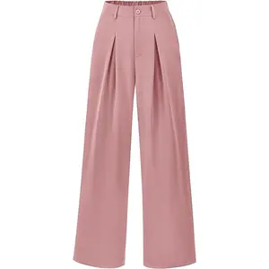 PNORATM Winter Thickened Warm Women's Work Commuting Business Temperament Loose Casual Formal  Wide Leg Pants  Womenswear Comfort Solid Lady Bottom