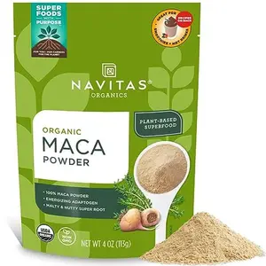 Navitas Organics Maca Powder – 100% Gelatinized Peruvian Maca for Adaptogen Smoothies, Lattes, Baking & More – Energize & Balance - USDA Organic, Non GMO, Vegan, Gluten Free (4oz. Bag, 23 Servings)