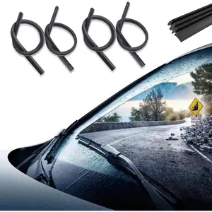 4PCS 28 inch DIY Adjustable Universal Wiper Blade Refill Rubber Strip Replacement for Front and Rear Windshield Wiper Blades for Most Cars