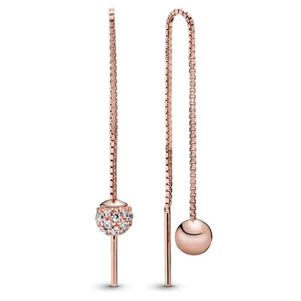 PANDORA Polished & Pave Bead Dangle Earrings 288325CZ