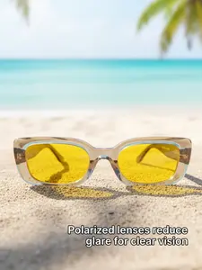 Transparent Frame Sunglasses, Uv400 Protection, Y2K Style, Ideal for Summer, Beach, Travel, Streetwear, Fashionable Eye Wear