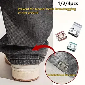 Invisible Fixing Clips for Pants, Prevents Dragging at Bottom, Hidden Buckle Closure, Waterproof & Portable, Ideal for Jeans & Pants