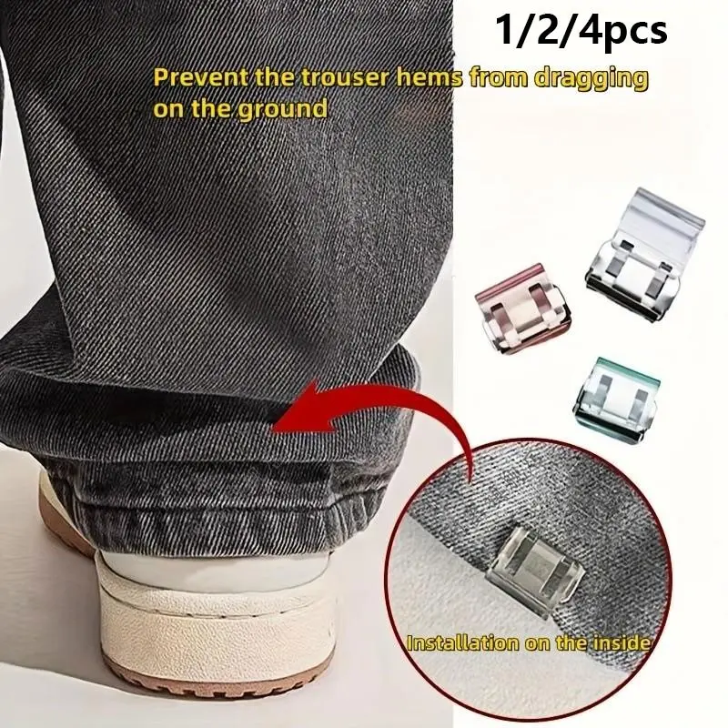 Invisible Pants Clip, Shorten Pants Legs Neatly, Prevent Dragging, Waterproof Design, Portable, Compact, Suitable for Jeans and Pants, Seamless, Easy to Use