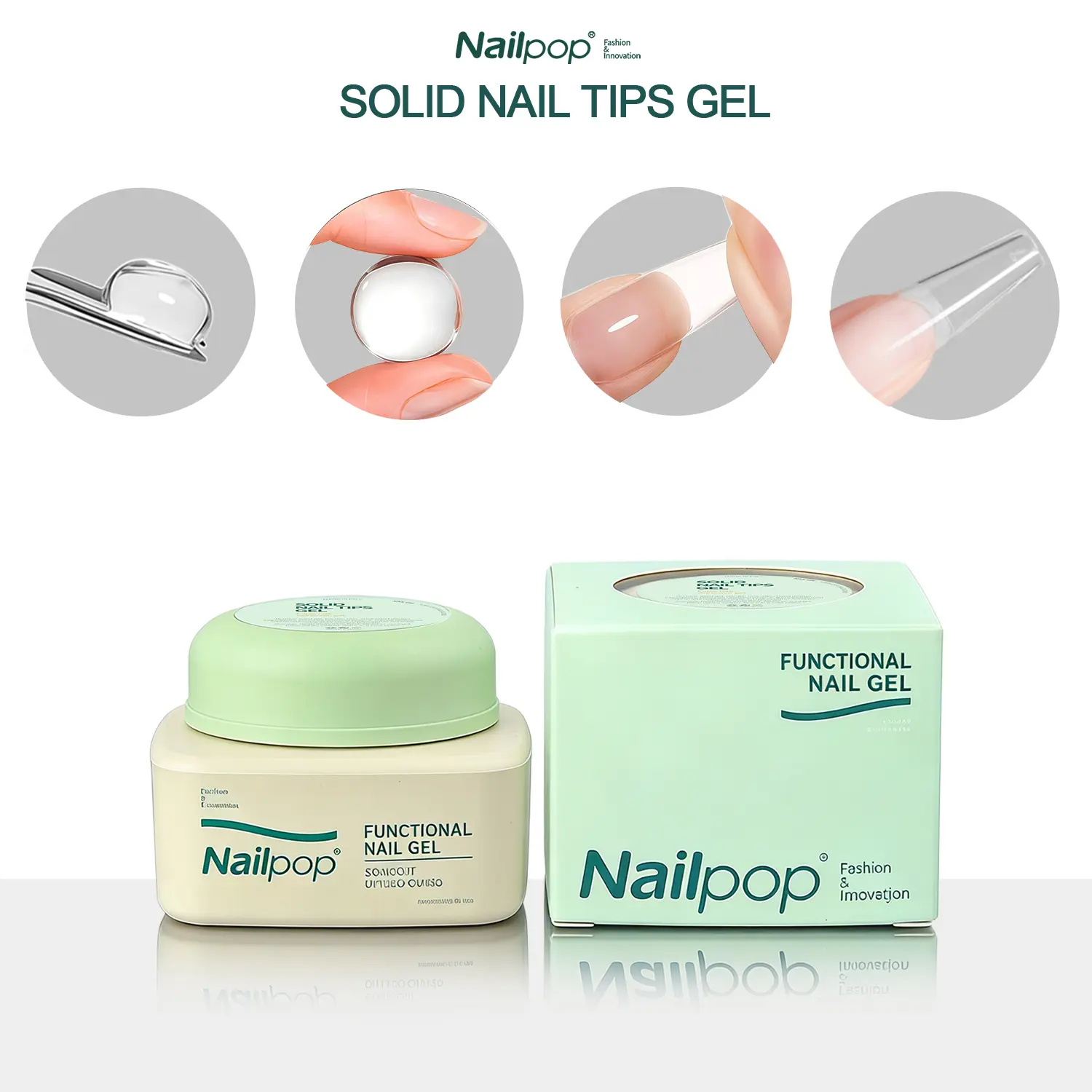 Clear Solid Nail Gel 5-in-1 Non-Sticky Builder for Extensions & Art, UV/LED Cured 20g