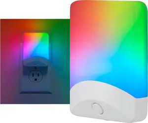 "Color-Changing LED Night Light - Plug-In with Dusk to Dawn Sensor, Ambient Light for Bedroom, Kids' Room, Nursery - Safety Rated, 1 Pack"