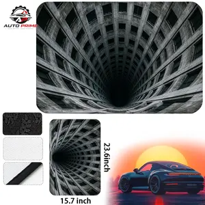 2PCS Dark Tunnel City View Car Floor Mat Set universal size non-slip, durable, easy to clean car interior trim and protection accessory 60x40 cm modern urban style a perfect gift for car enthusiasts.